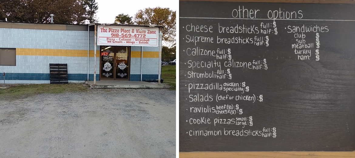 The Pizza Place And Video Zone Menu
